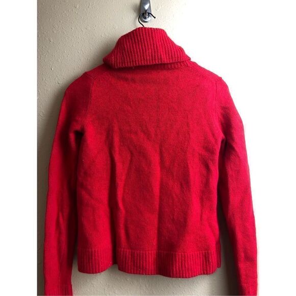 J. Crew Solid Red Turtleneck Merino Wool Blend Knit Sweater size S - Picture 4 of 12